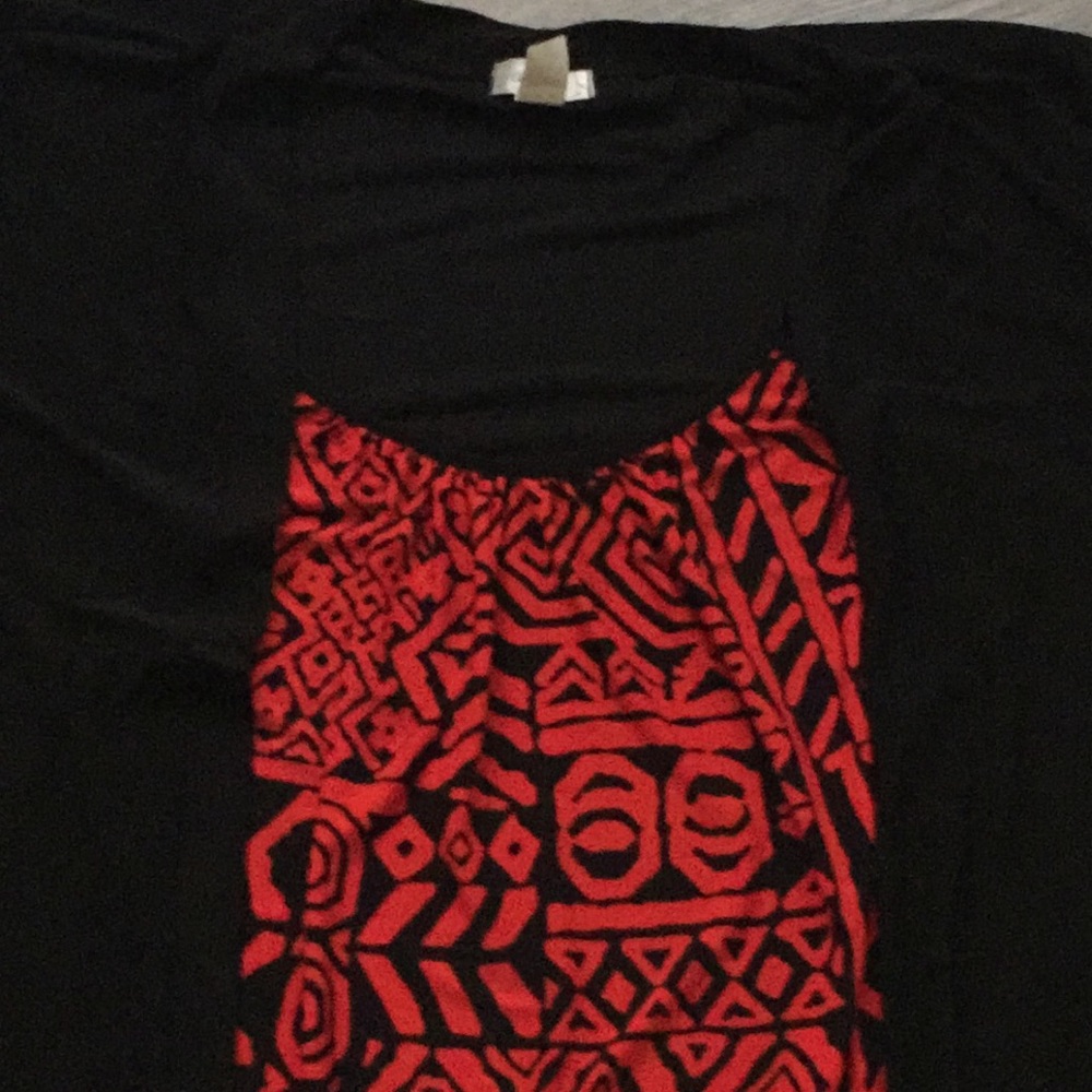 Tribal Print Faux 2 Piece Top Plus Size 3X Black - Picture 3 of 8